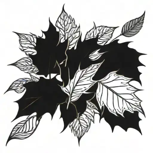middle ages rue leaves tattoo design idea