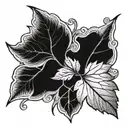 middle ages rue leaves tattoo design idea