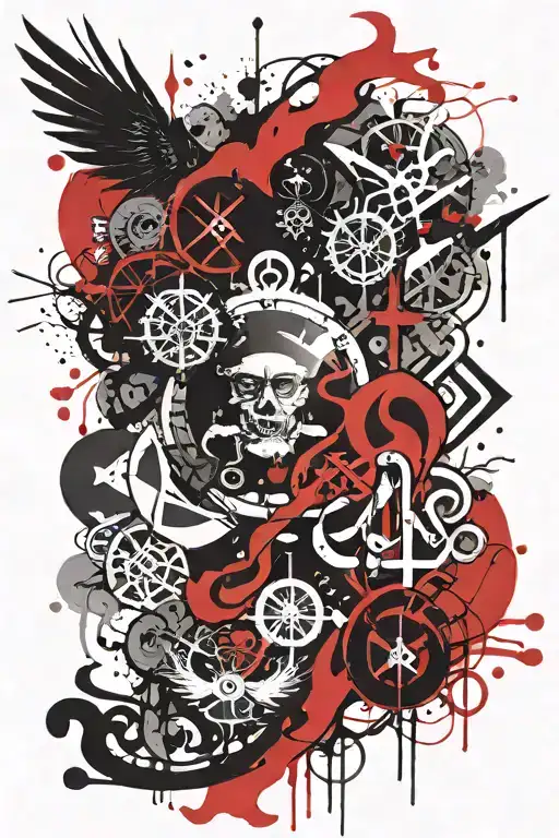 religious symbols tattoo design idea