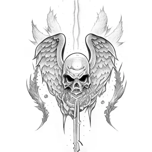 angels killing demons tattoo design idea