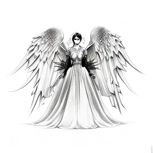 angel sleeve tattoo design idea