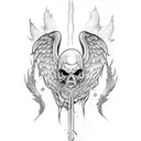 angels killing demons tattoo design idea