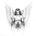 angels killing demons tattoo design idea