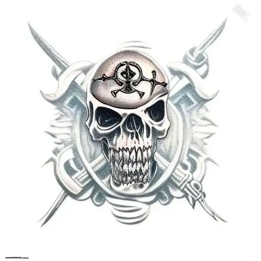 undead pirate  tattoo design idea