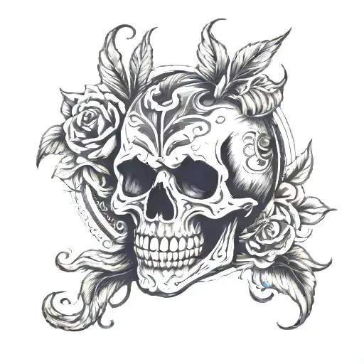 back tattoo skull face tattoo design idea