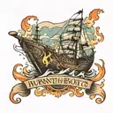 burn the boats  tattoo design idea