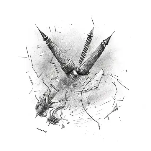 Written "Ignite" on shattered glass  tattoo design idea