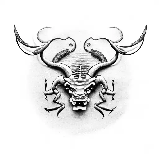 Scorpions bull zodiac hybrid tattoo design idea