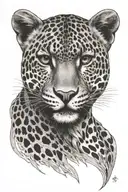 Flame in the Leopard tattoo design idea