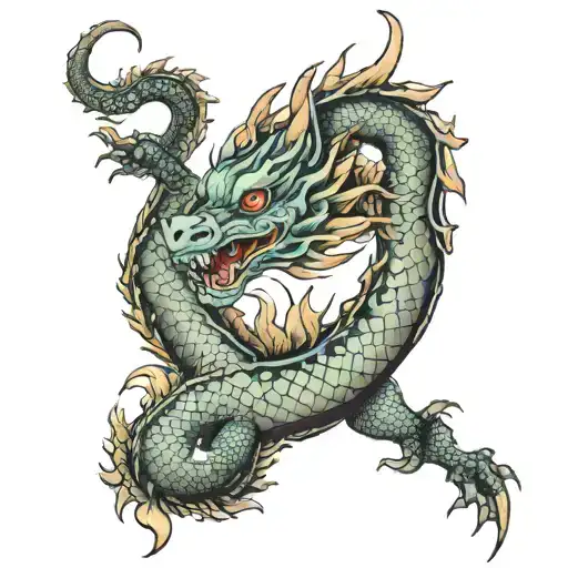 un dragon chino que recorra el brazo  tattoo design idea