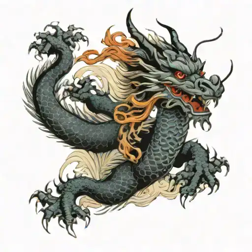 un dragon chino que recorra el brazo  tattoo design idea