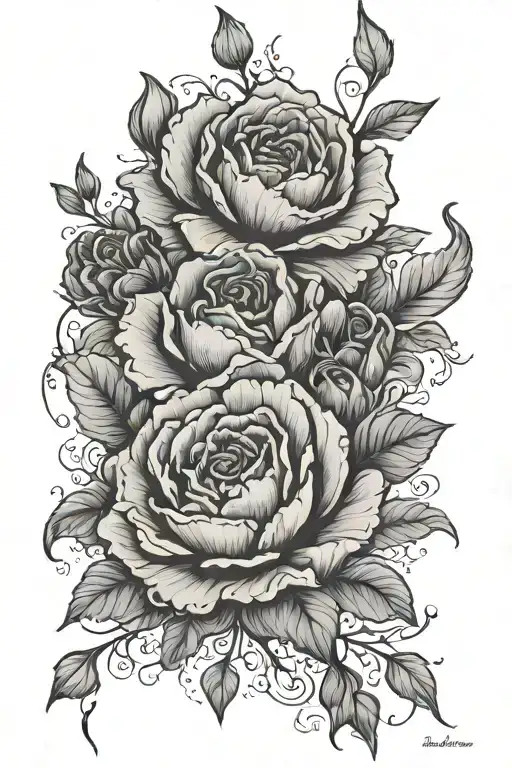 carnation, poppy, daisy, prim rose intertwined. "find someone who grows flowers in the darkest part of you" tattoo design idea