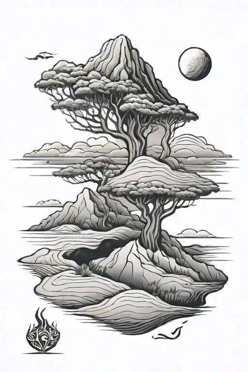 sand dune tattoo design idea