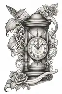 sand clock tattoo design idea
