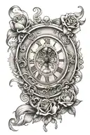 sand clock tattoo design idea