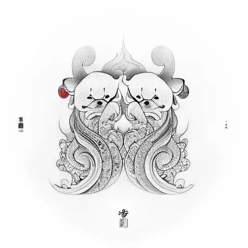 yin yang dogs instead of blackwhite make it colours of dawn and dusk tattoo design idea