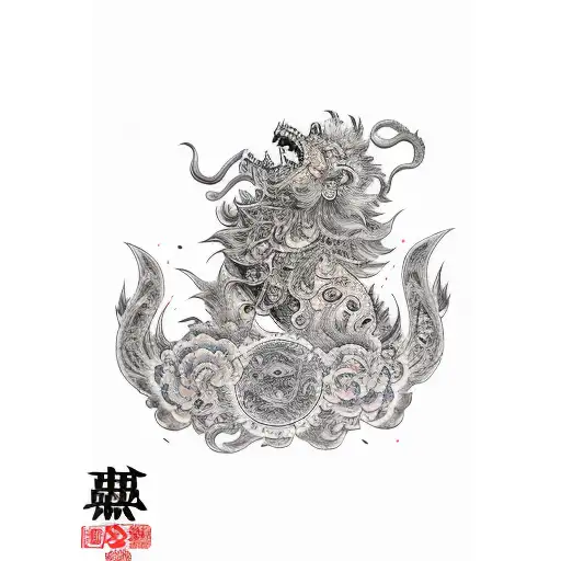Foo Dog tattoo design idea