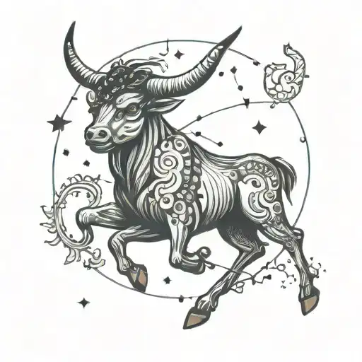 constellation taurus zodiac sign tattoo design idea