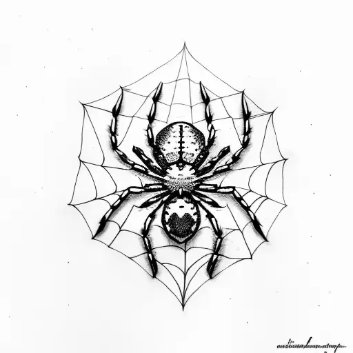 spider and butterfly  tattoo design idea