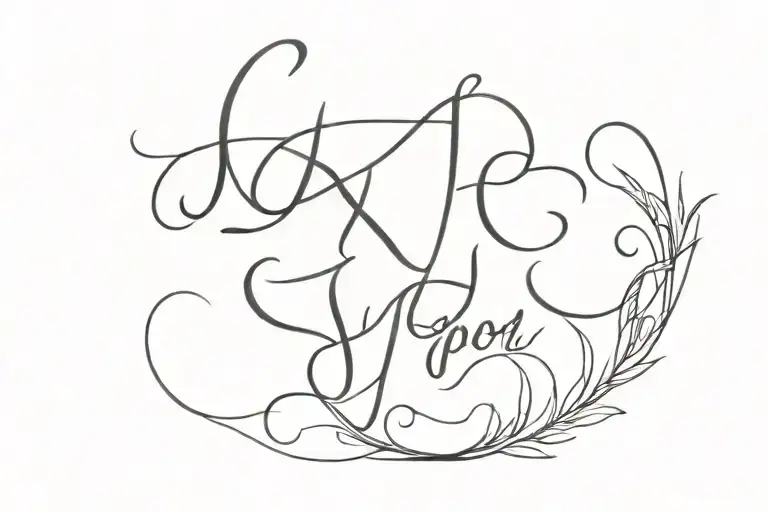 ;igy6 in cursive writing tattoo design idea