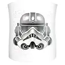 clone trooper helmet with half blown off by explosion, with skull underneath  tattoo design idea