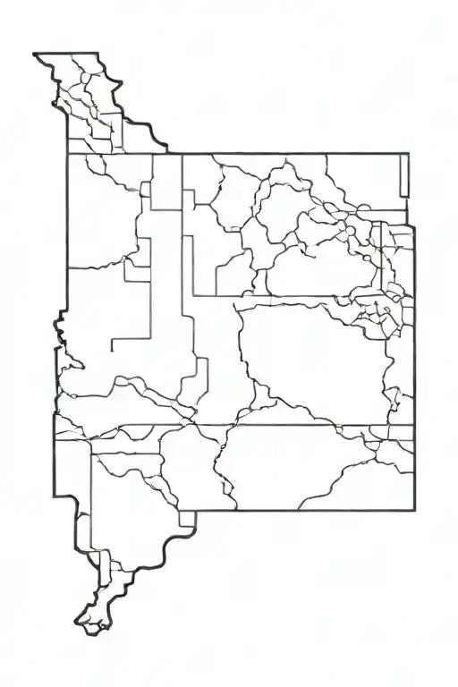 Illinois state outline tattoo design idea