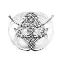 Celtic knotwork sword hilt with medieval glove  tattoo design idea