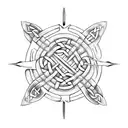 Celtic knotwork sword hilt with medieval glove  tattoo design idea