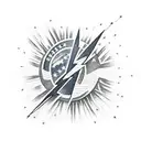 Lightning Bolt American flag tattoo design idea