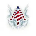 Lightning Bolt American flag tattoo design idea