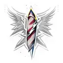 Lightning Bolt American flag tattoo design idea