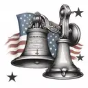 constitution, liberty bell, America flag country music tattoo design idea