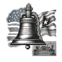constitution, liberty bell, America flag country music tattoo design idea