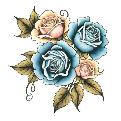 watercolor roses memorial for my grandmother  tattoo design idea