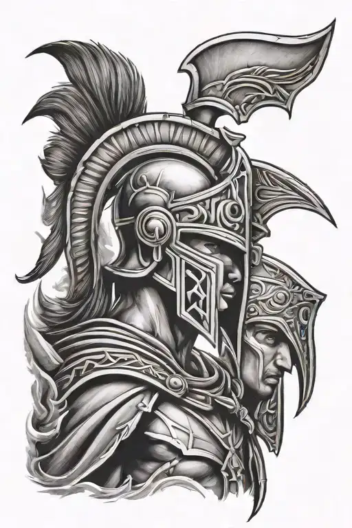 spartan tattoo design idea
