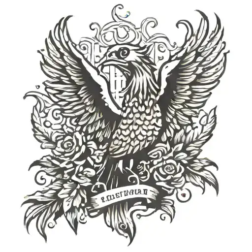 phoenix raising and leaving addictions such as cigarettes, weed and alcohol in the ashes behind him tattoo design idea