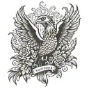 phoenix raising and leaving addictions such as cigarettes, weed and alcohol in the ashes behind him tattoo design idea