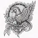 phoenix raising and leaving addictions such as cigarettes, weed and alcohol in the ashes behind him tattoo design idea