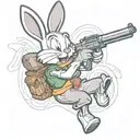 Bugs Bunny shooting Elmer Fudd  tattoo design idea