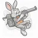 Bugs Bunny shooting Elmer Fudd  tattoo design idea