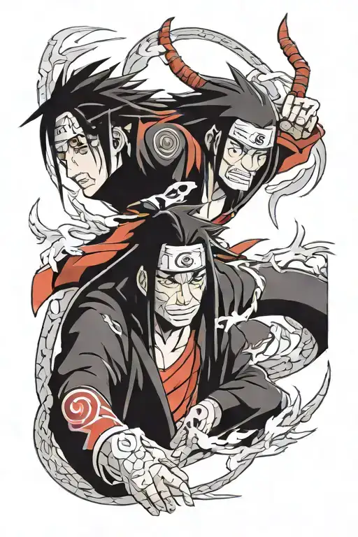 jiraiya pain and itachi tattoo design idea