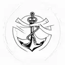 anchor embedded in Douglas fir tree tattoo design idea