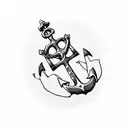 anchor embedded in Douglas fir tree tattoo design idea