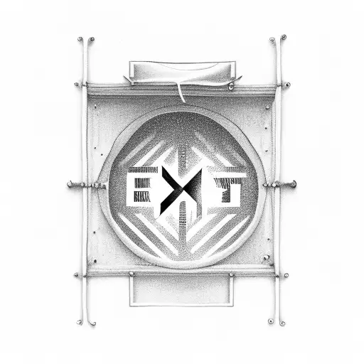 exit sign over doorway to space tattoo design idea