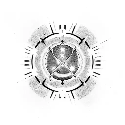 exit sign over door with galaxy inside tattoo design idea