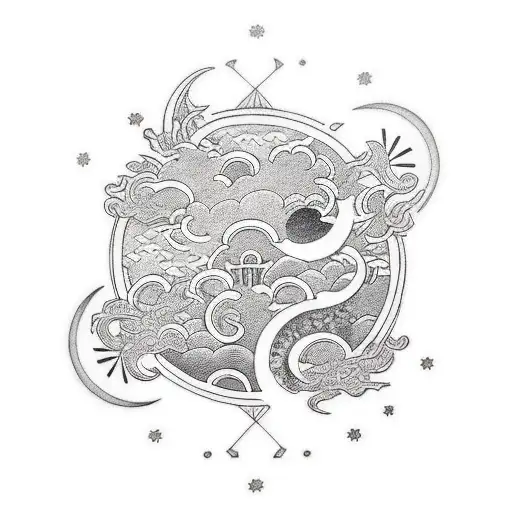 Moon tattoo design idea