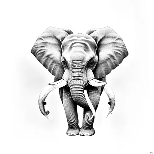 3 elephant's  tattoo design idea