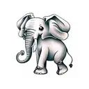 elephant with the name Kaiser under it tattoo design idea