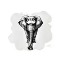 elephant with the name Kaiser under it tattoo design idea
