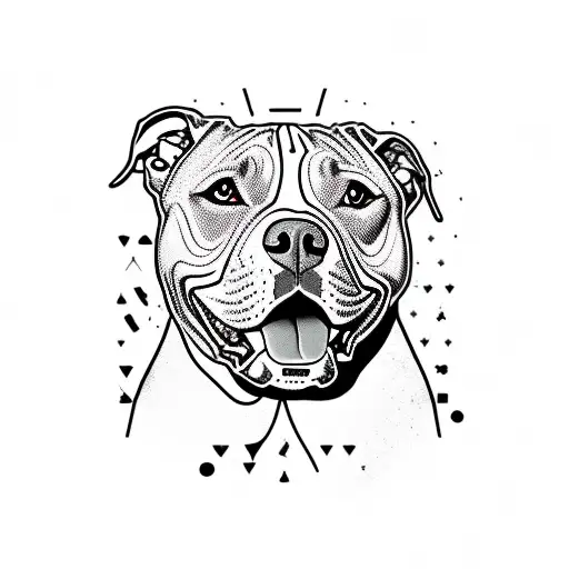 pit bull  tattoo design idea